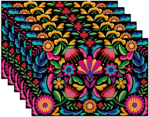 Miniatura 9 de Juego de 6 manteles individuales de mármol negro y dorado, lavables para mesa de cocina, comedor, resistentes al calor, para decoración de fiestas