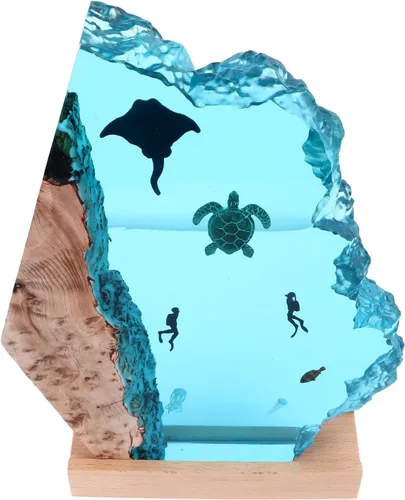 Miniatura 4 de Lámpara de buceo, lámpara de 8 pulgadas con LED desmontable, noche de madera para el hogar, 5 V USB ed Diver para dormitorio li habitación