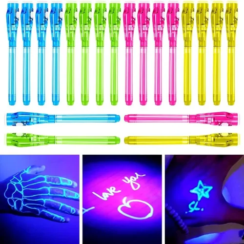 30 piezas de bolígrafos de tinta invisible con luz UV, bolígrafo espía, marcador mágico, recuerdos de fiesta para niños de 8 a 12 años, regalos de