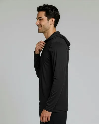 Miniatura 5 de Paquete de 3 Sudadera con capucha deportiva para hombre de ajuste seco con absorción de humedad y manga larga