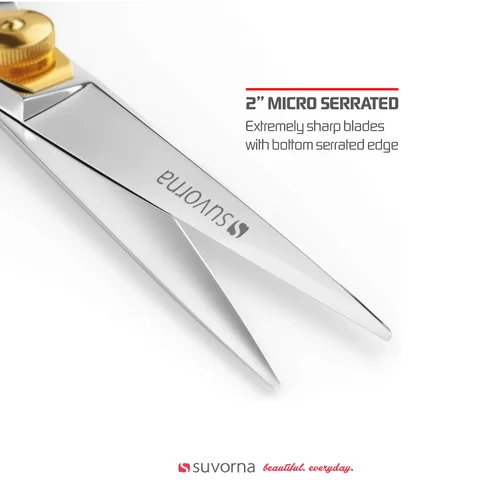 Miniatura 6 de Suvorna Tijeras de barba y bigote para hombres Tijeras pequeñas de 5 pulgadas para aseo, recortar, cortar y dar forma al vello facial Tijeras