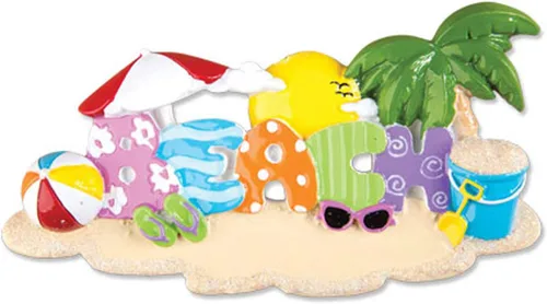Miniatura 2 de Adornos personalizados de Navidad para la playa 2025 – Letras de playa, adornos de Navidad, corona, adorno costero, adorno de casa de vacaciones