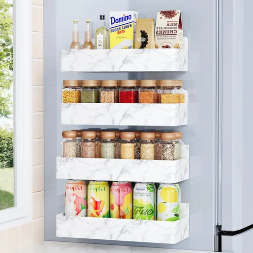 Miniatura 26 de Mystozer Estante Magnético para Especias para Refrigerador, Organizador de Cocina y Estante de Almacenamiento, Negro (Paquete de 6)..