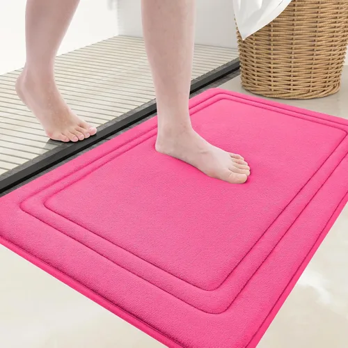 Miniatura 54 de Grandaily Alfombra de baño de espuma viscoelástica de 24 x 16 pulgadas, ultrasuave, antideslizante y absorbente, lavable a máquina, cómoda alfombra