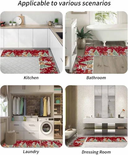 Miniatura 6 de Tapete de baño de Navidad para bañera, antideslizante, de secado rápido y absorbente, de tierra de diatomeas, tapete de cocina, tapete de cocina