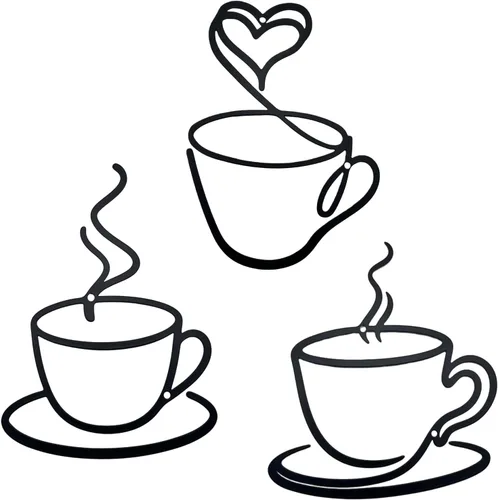 Zeivvnef Decoración de pared vintage de 3 piezas de taza de café de hierro – Arte de pared de cocina industrial rústico para cafetería, bar en casa,