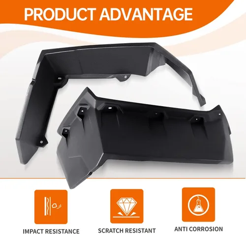 Miniatura 4 de Kit de guardabarros delanteros XXL extendidos, actualización, protectores de barro más anchos compatibles con Can Am Maverick X3/Max todos