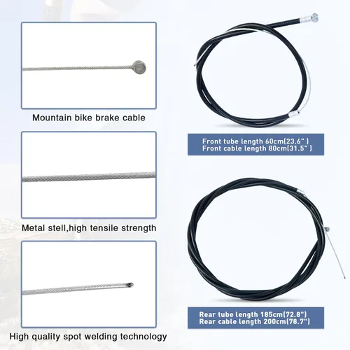 Miniatura 6 de WEEROCK Bike Calip Brake Set Front and Rear C Brake Set, Rim Brake Set with Aluminium Alloy Brake levers, Bike Cables for Kids Bike, Child Bike