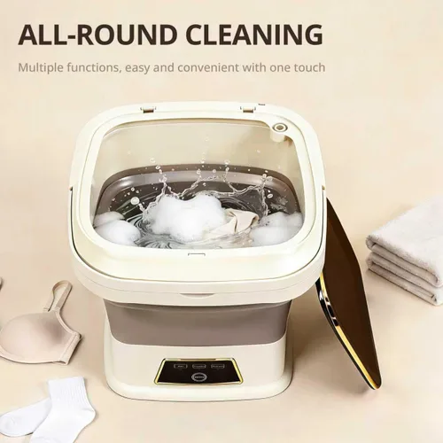 Miniatura 7 de Lavadora portátil, 16L mejorada con cesta giratoria, pequeña lavadora portátil para ropa interior, ropa delicada y ropa ligera, adecuada