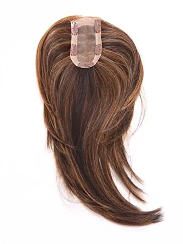 Miniatura 6 de Top of Head Topper Color R1416T Tostado con mantequilla – Extensiones de pelo con clip Tru2Life resistente al calor sintético monofilamento base
