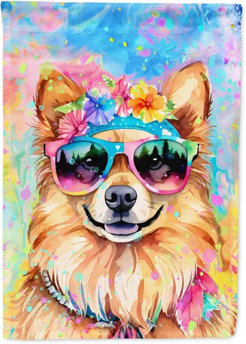 Miniatura 60 de Caroline's Treasures DAC2448GF - Bandera de jardín con diseño de perro afgano hippie Dawg, bandera decorativa para patio exterior, patio, obras
