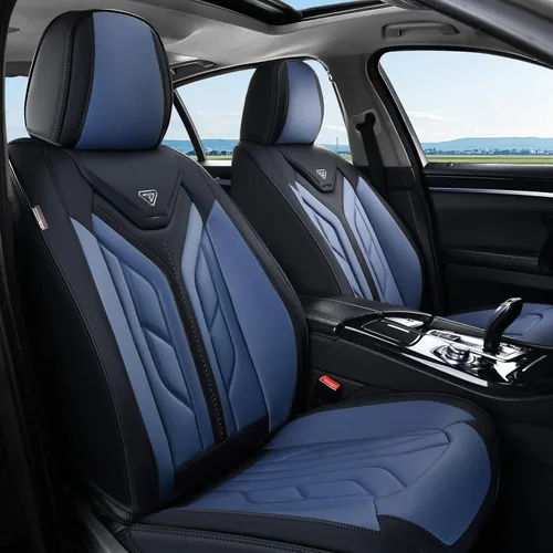 Miniatura 66 de Coverado Fundas de Asiento Delantero para Automóvil, 2 Piezas Fundas de Asiento de Cuero para Automóviles, Protector de Asiento de Automóvil Solo