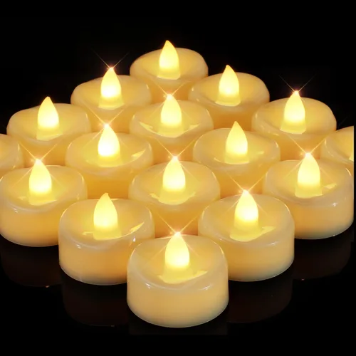 Miniatura 25 de merrynights - Velas LED sin llama, paquete de 12 velas pequeñas a pilas, velas para decoración de fiestas, hogar, bodas y otoño, 1.5 x 1.25 pulgadas