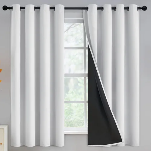 Miniatura 145 de Yakamok Cortinas negras, cortinas de ventana con aislamiento térmico y eficiencia energética para dormitorio, cortinas opacas completas y cortinas