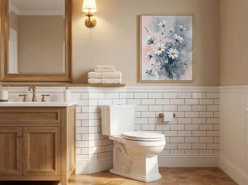 Miniatura 3 de Lienzo decorativo de margaritas azules y rosas, impresión de estilo floral abstracto, arte de ramo de flores silvestres moderno y neutro, decoración