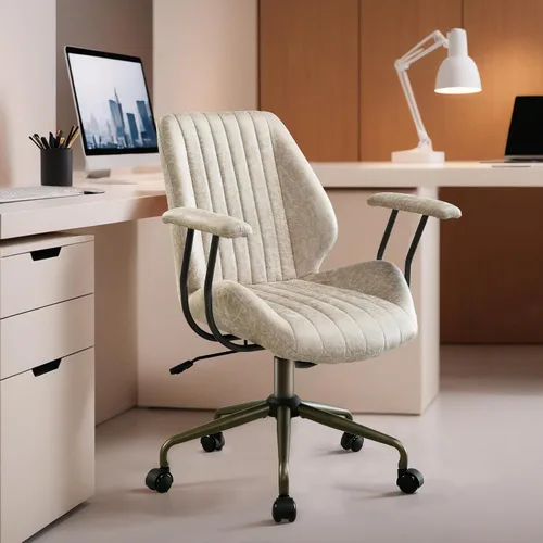 Miniatura 24 de HOOOWOOO Silla de Oficina Ergonómica, Silla de Escritorio Moderna de Computadora de Media Siglo, Silla Ejecutiva Cómoda con Asiento Extra Ancho