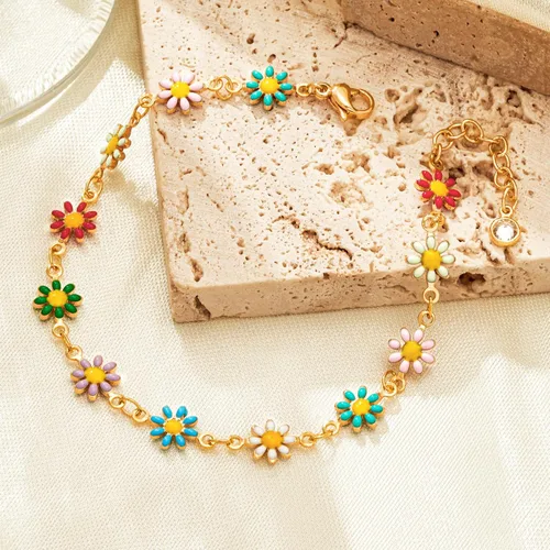 Miniatura 5 de MTMY Pulsera de cadena de oro para mujer, chapada en oro de 14 quilates, delicada, con cadena ajustable, bonita pulsera de oro de moda