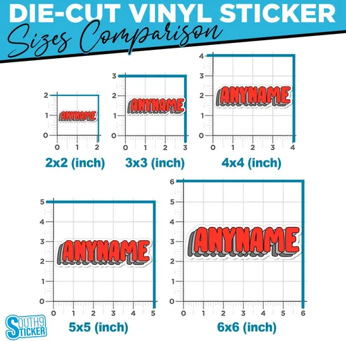 Miniatura 3 de Adhesivo de nombre personalizado - Adhesivo de nombre personalizado y adaptado, adhesivo de vinilo troquelado impermeable de 3 capas