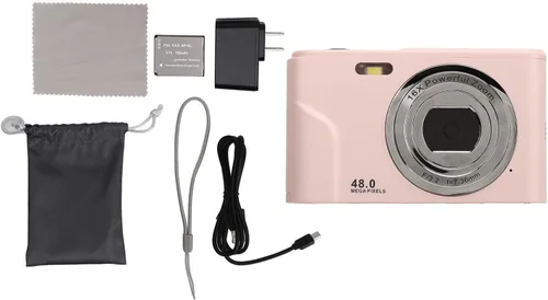 Miniatura 9 de Cámara digital, 1080P HD de 2.4 pulgadas, mini cámara compacta con zoom de 16X, cámara de video portátil y recargable para adultos, estudiantes