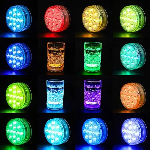 Miniatura 5 de AquaMiracle Luces LED sumergibles con mando a distancia, impermeables, operadas por batería, luces multicolor que cambian de color para jacuzzi