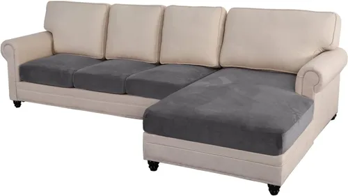 Miniatura 40 de MIFXIN Fundas para sofá modular, 3 piezas, funda de asiento de sofá de terciopelo elástico en forma de L, funda de cojín separada, protector