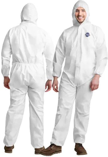 Miniatura 11 de Medical Nation Overoles de Material Peligrosos Desechables Pack de 25 Overoles Protectores con Capucha y Botas Adjuntas Overol para Pintura