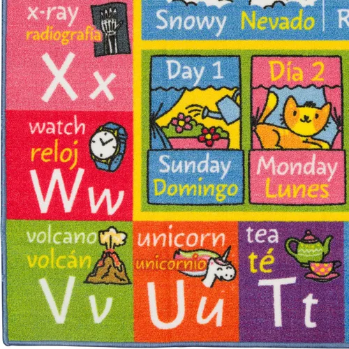 Miniatura 8 de KC Cubs Alfombra de 3x5 pies con Alfabeto ABC, Estaciones, Meses y Días – Tapete de Juego Educativo para Niños, Niños Pequeños, Cuarto del Bebé