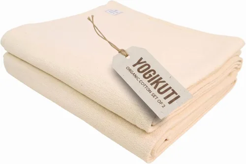 Miniatura 12 de Yogikuti Iyengar - Juego de dos mantas de yoga de algodón, gruesas mantas de yoga tejidas a mano para yoga restaurativo, meditación y pranayama