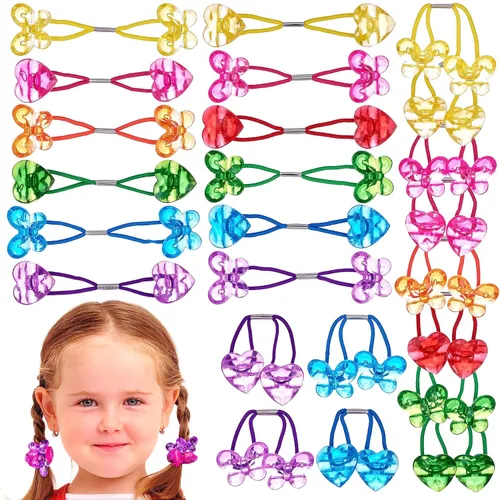 Miniatura 12 de 16 piezas Coletas Bolas de 24MM (0.94 in) Elásticos para Cabello Colección Bolas de Coleta de Colores Brillantes Para Niñas y Niños Pequeños Liso