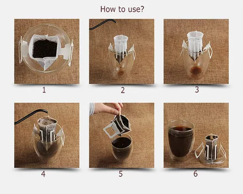 Miniatura 3 de Bolsa de papel de filtro de café portátil, 100 unidades, bolsa de café colgante para goteo, perfecta para viajes, camping, hogar, oficina