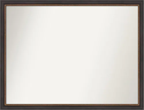 Miniatura 230 de Amanti Art Espejo de baño negro para sobre el fregadero, 23 x 23 pulgadas, espejo cuadrado negro Ashton, marco de madera tradicional mediano, se