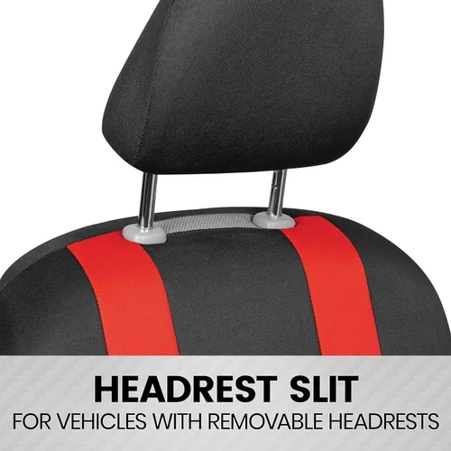 Miniatura 3 de BDK CarXS Fundas de asiento para automóviles, color negro de dos tonos con funda de asiento trasero a juego, hechas para adaptarse a la mayoría