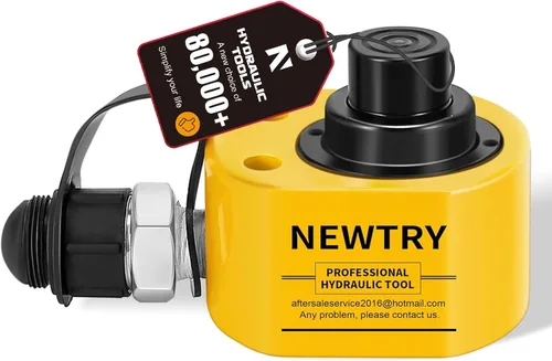 NEWTRY Gato Hidráulico Ram Jack 10T Cilindro Hidráulico de Perfil Bajo Ram Jack Multi-Sección 1" Carrera Cilindro de Elevación Mini Portátil para