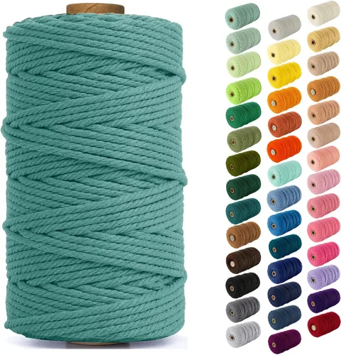 Miniatura 109 de Nook Theory - Cuerda de macramé de 3 mm, 220 yardas de cuerda de algodón, hilo de 4 mm y 5 mm, cuerda para manualidades, perfecta para colgantes