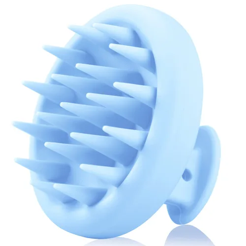 BEAUTLOHAS Cepillo de champú y masajeador de cuero cabelludo de silicona, exfoliante de ducha con cerdas suaves, tratamiento para el crecimiento del