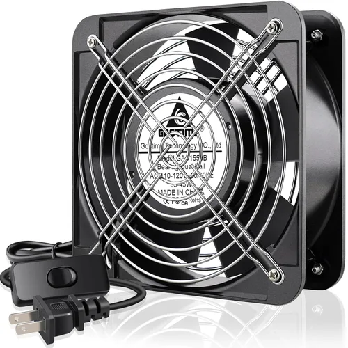 Miniatura 9 de GDSTIME Ventilador Axial de 90mm, 110V 120V CA, 92 mm x 92 mm x 25 mm, de rodamiento de bolas doble con cable de alimentación para proyectos