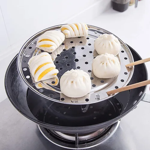 Miniatura 2 de Rejilla para Cocinar al Vapor, Estante para Ollas a Presión y Enlatado de Acero Inoxidable 304, Bandeja Redonda para Cocinar al Vapor con Patas