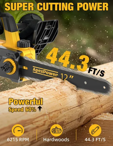 Miniatura 2 de Motosierra eléctrica sin escobillas de 12 pulgadas, inalámbrica, para batería Dewalt de 20 V, motosierra compacta con corte potente de 44.3 pies/S