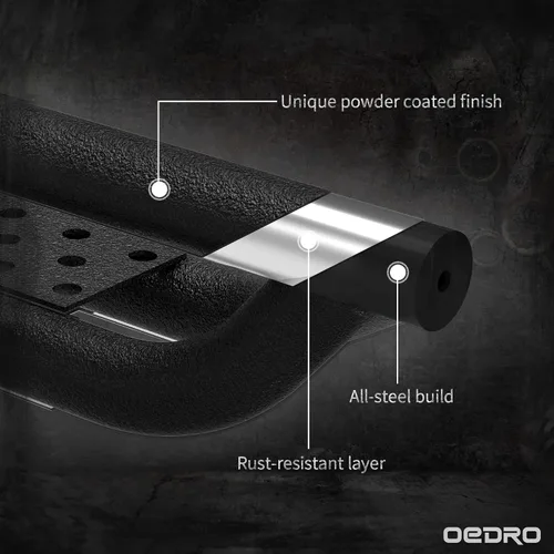 Miniatura 4 de OEDRO - Estribos compatibles con Toyota Tundra doble cabina 2007-2021 (2 puertas traseras de media talla), escalones laterales atornillables de Dos