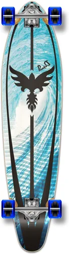 Miniatura 5 de Yocaher Longboard - Patineta completa Kicktail Cruiser de 40 x 10 pulgadas con cinta de agarre negra de alta calidad, camión de aleación de aluminio