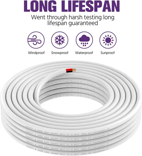 Miniatura 3 de Emitever Cable de pared LED de iluminación de alambre de cobre, calibre 18, multicolor, 26 pies