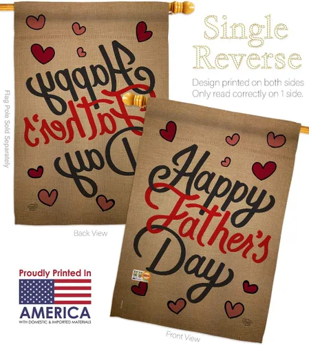 Miniatura 3 de Bandera de casa con texto en inglés «Happy Father's Day House Flag» «Feliz Día del Padre», pancarta para colgar en la pared, para el hogar, césped