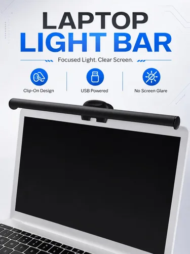 Miniatura 2 de Barra de luz para monitor de laptop, lámpara LED de lectura electrónica USB, 3 temperaturas de color ajustables, 10 niveles de brillo de atenuación
