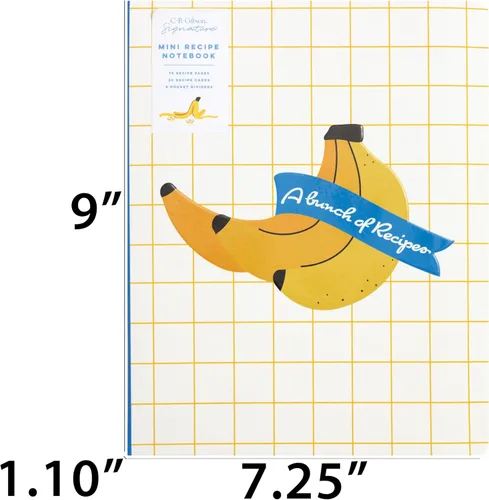 Miniatura 4 de C.R. Gibson Colección Bunch of Bananas - Papelería con dibujos divertidos para la cocina, 7.25 x 9 pulgadas, mini cuaderno de recetas