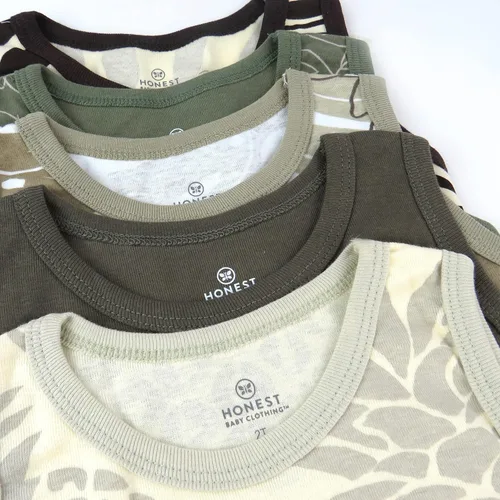 Miniatura 57 de HonestBaby Camisetas musculares sin mangas 100% algodón orgánico para bebés y niños pequeños, niñas