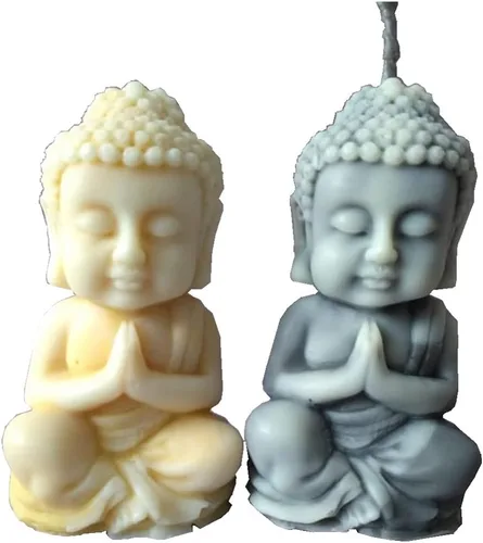 Miniatura 8 de Molde de silicona para velas de Buda de gran tamaño, para hacer velas artesanales, moldes de resina decorada, estatua de cemento de yeso, moldes