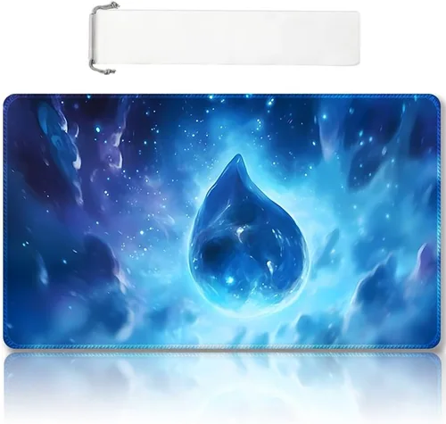 Tapete de juego MTG cosido de alta calidad con zonas y respaldo de goma antideslizante, tapete de juego TCG de 24 x 14 pulgadas para MTG y otros Dkt