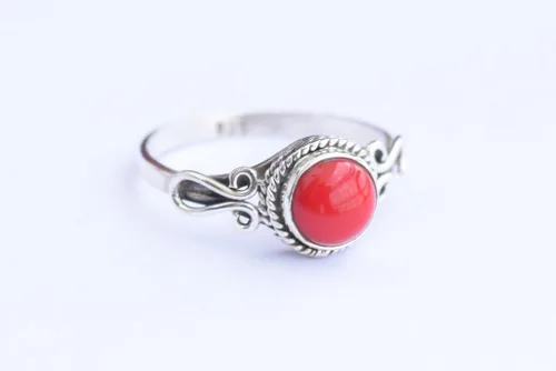 Miniatura 13 de Gemstone Ring, Handmade 925 Sterling Silver Rings for Women Girls, Natural Gemstone Ring US size 5 Solitaire Ring, Round Stone Ring, Minimalist
