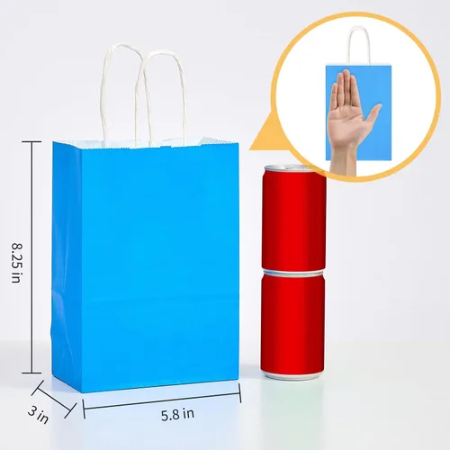 Miniatura 3 de XEMGUE Paquete de 36 bolsas de regalo pequeñas con asas, 10 coloridas bolsas de papel para recuerdos de fiesta de cumpleaños de niños, baby shower