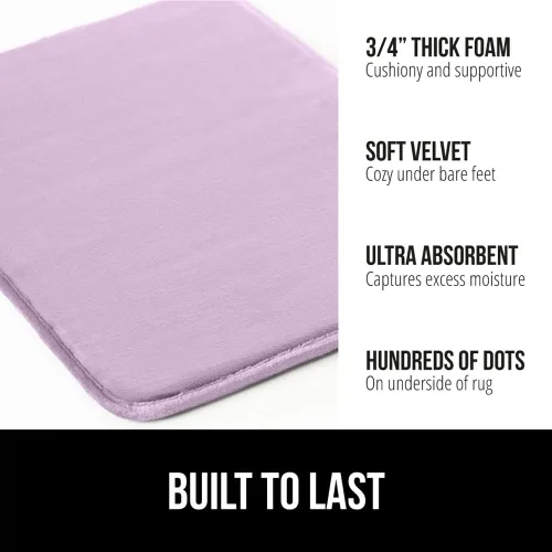 Miniatura 3 de GORILLA GRIP Alfombra de Baño de Espuma Viscoelástica, Alfombras de Baño de Terciopelo Suave y Absorbente, Puntos Duraderos en la Parte Inferior